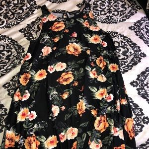 All black dress with flowers